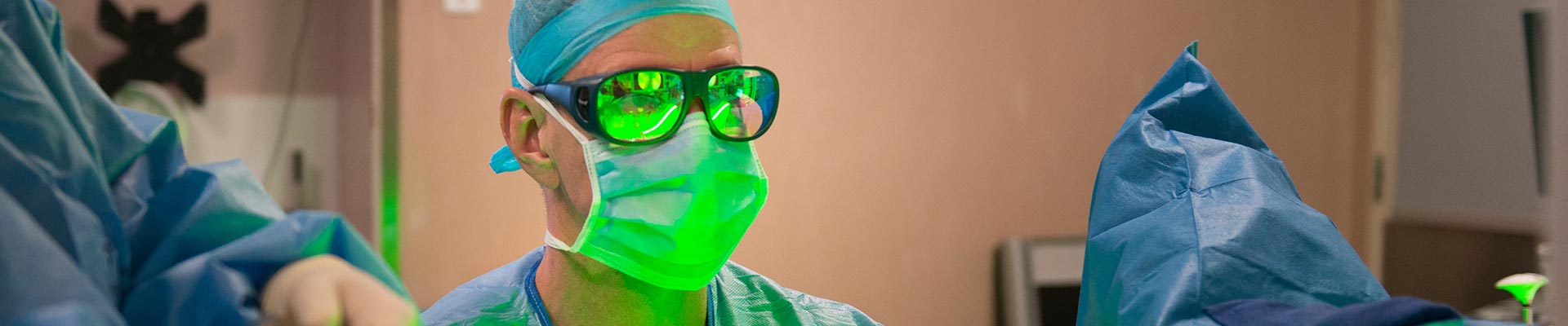 Dr Peter Swindle performing green-light procedure